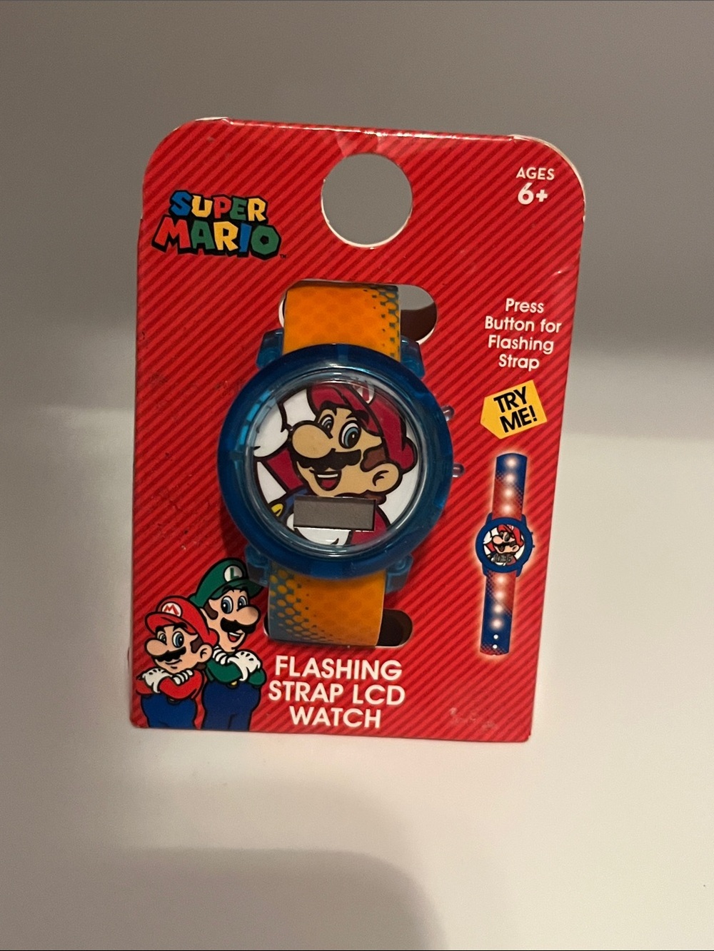 2018 Nintendo Super Mario Blue and Yellow Flashing Strap Watch